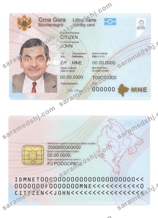Montenegro ID card